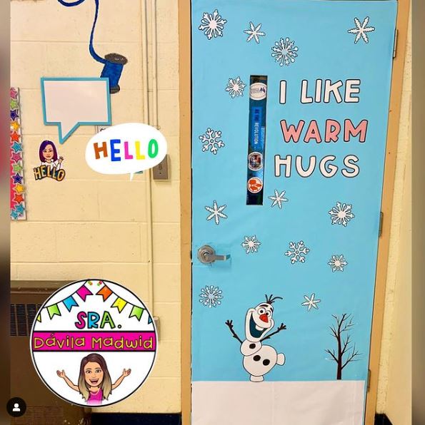 Olaf Christmas decoration for a classroom door
