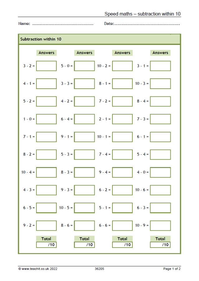 Subtraction