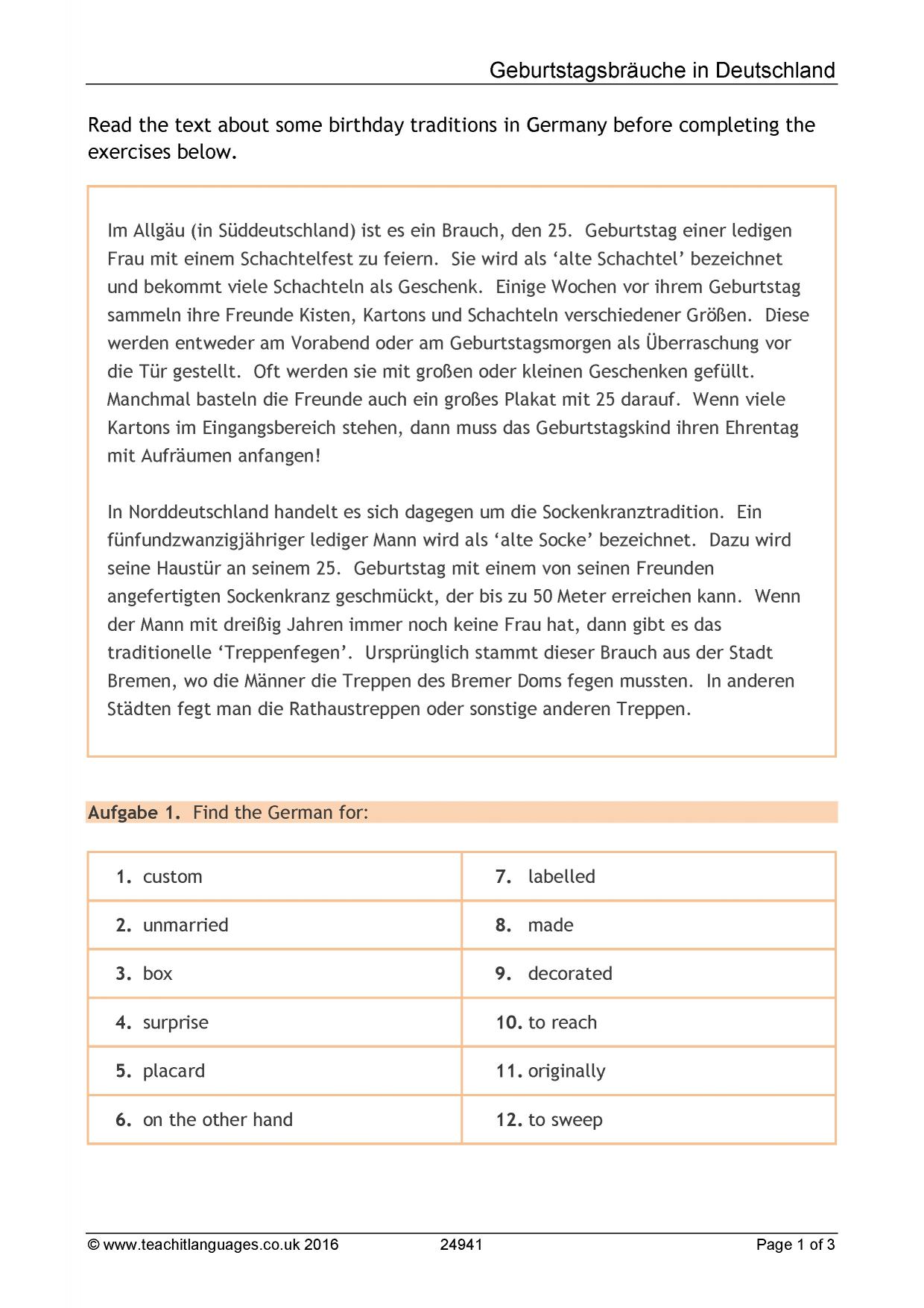 Geburtstagsbräuche