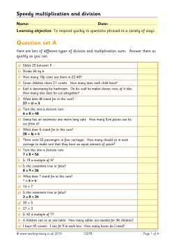 Speedy multiplication and division