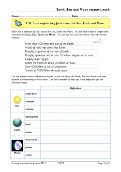 Earth, Sun and Moon research pack
