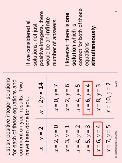 Elimination and substitution method run through