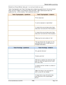 Sustainable quizzing