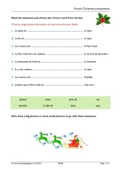 French Christmas prepositions French Christmas prepositions