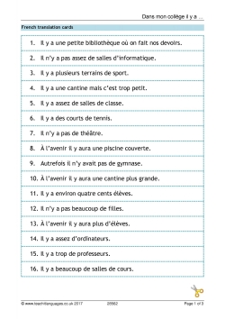 Dans mon collège il y a … Dans mon collège il y a …