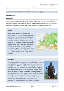 Sea explorers comprehension