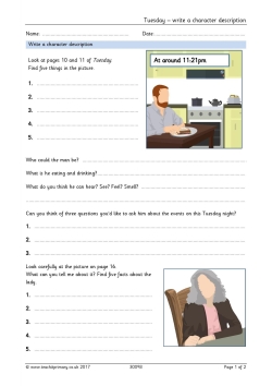'Tuesday' by David Wiesner – write a character description