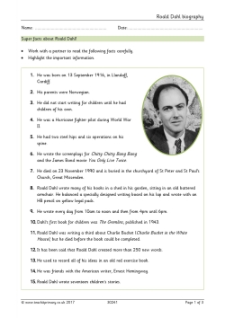 Roald Dahl biography