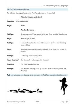 The Pied Piper of Hamelin playscript