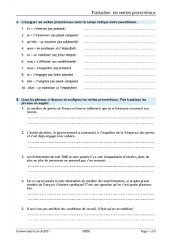 Traduction: les verbes pronominaux Traduction: les verbes pronominaux