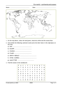 Our world - continents and oceans