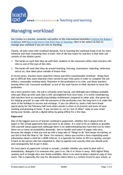 Managing workload